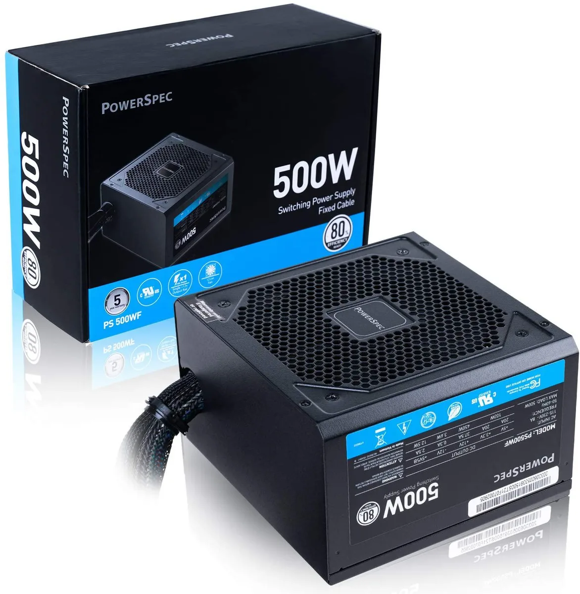 myVolts myVolts 500W ATX Power Supply 80 Plus Non-Modular — product photo