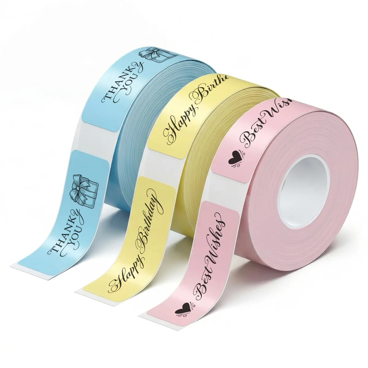 XenGro P05-Paper03 Self-Adhesive Thermal Label Tape 3PCS 14mm x 40mm Colorful — product photo