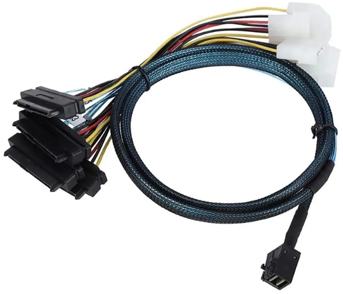 Vszerda Vszerda Mini SAS HD SFF-8643 to 4x SFF-8482 SAS Cable with Power Cable 39.37 Inches — product photo