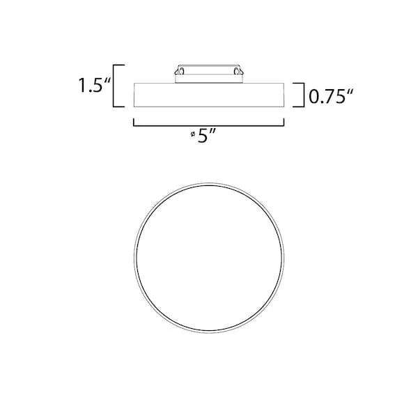 Small black flush-mount ceiling light with white diffuser