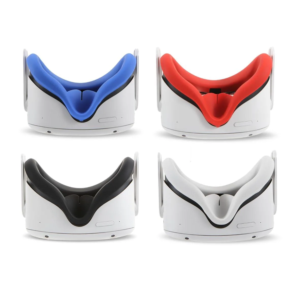 LEABBY 4Pcs VR Silicone Face Cover Oculus Quest 2 Black+Red+Gray+Blue — product photo