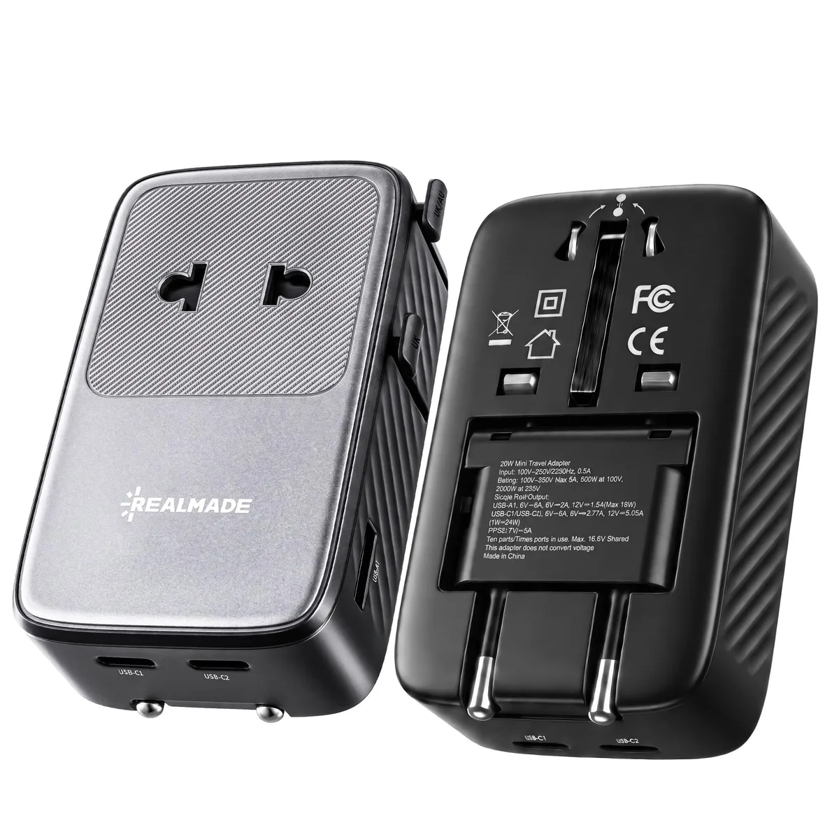  Apple Universal Travel Adapter PD 25W USB-C/2 USB-A/1 Black Grey — product photo