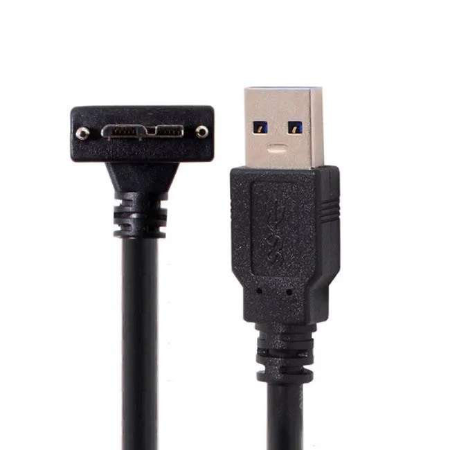 Shenzhen Shenzhong TECH. CO. LTD. Shenzhen Shenzhong TECH. CO. LTD. 5.0M 90 Degree Up Angled Micro USB Screw Mount USB 3.0 Data Cable — product photo