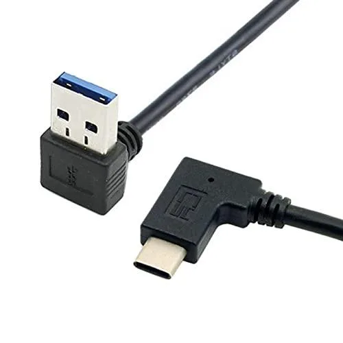 Fervit Fervit Reversible USB 3.1 Type-C 90° Down Angled to USB-A Male Cable 30cm — product photo
