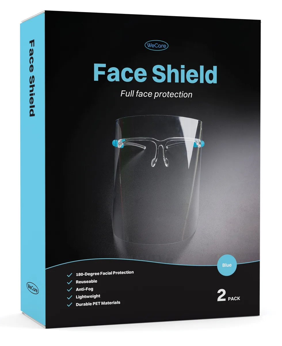Others Others BLUEGLASSES2 Home Health Care Blue Eyeglasses Frame Face Shield 180-Degree Protection Pack of 2 — product photo