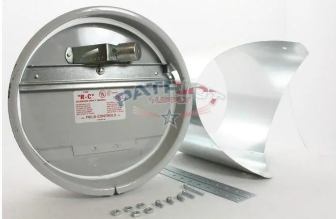 Silver metal barometric draft control with adjustment dial