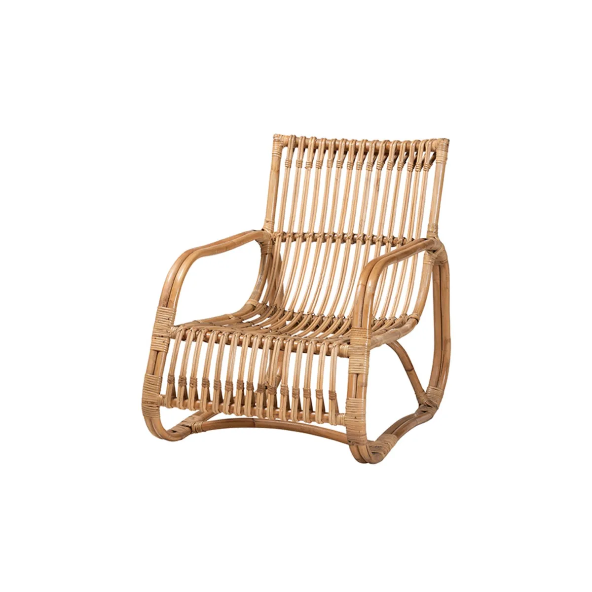 Baxton Studio Baxton Studio Blanca Bohemian Rattan Accent Chair 24" W x 29.75" D x 29" H — product photo