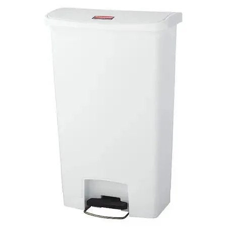 Rubbermaid Rubbermaid 1883559 18 gal rectangular step can white — product photo