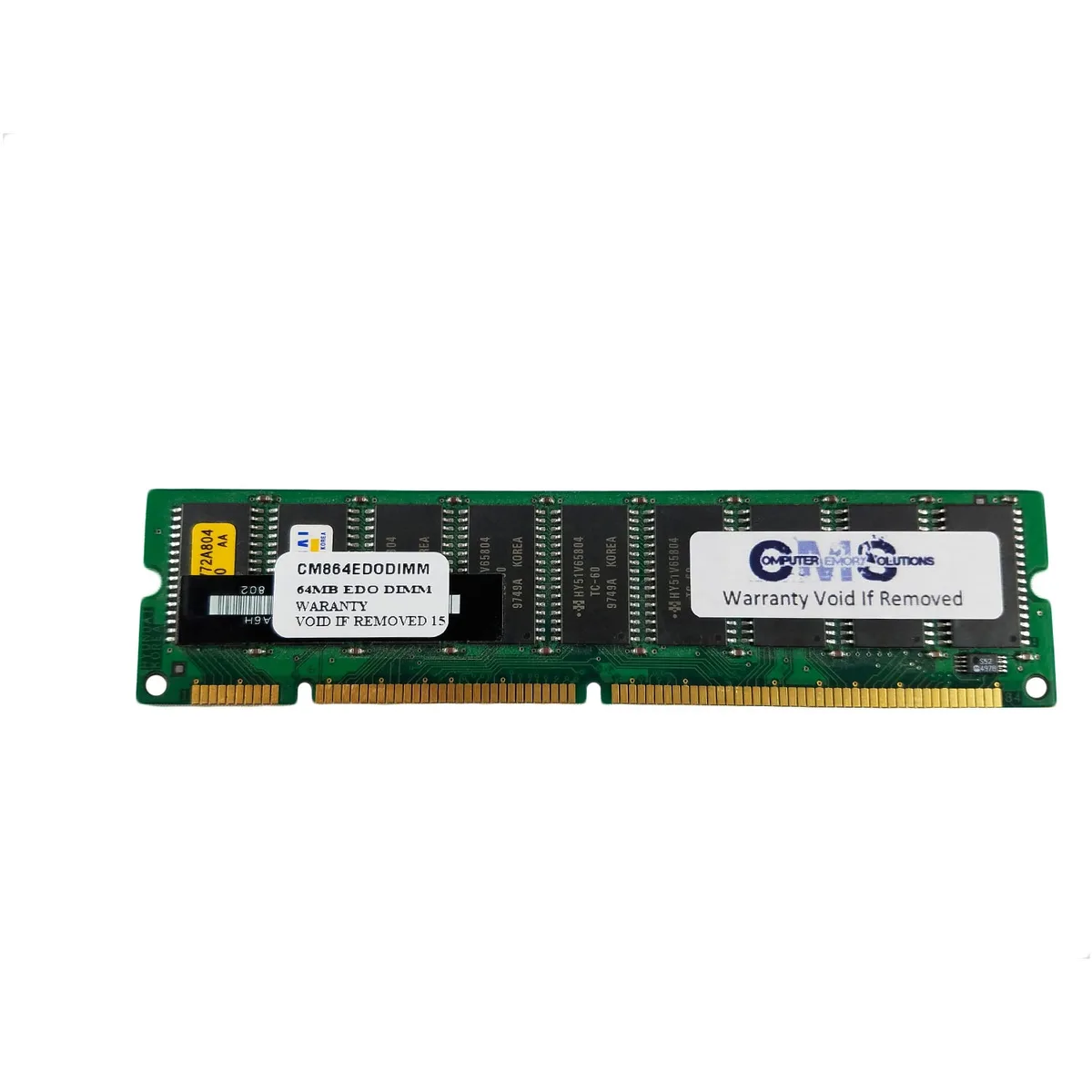 Green 168-pin DIMM memory module with black chips