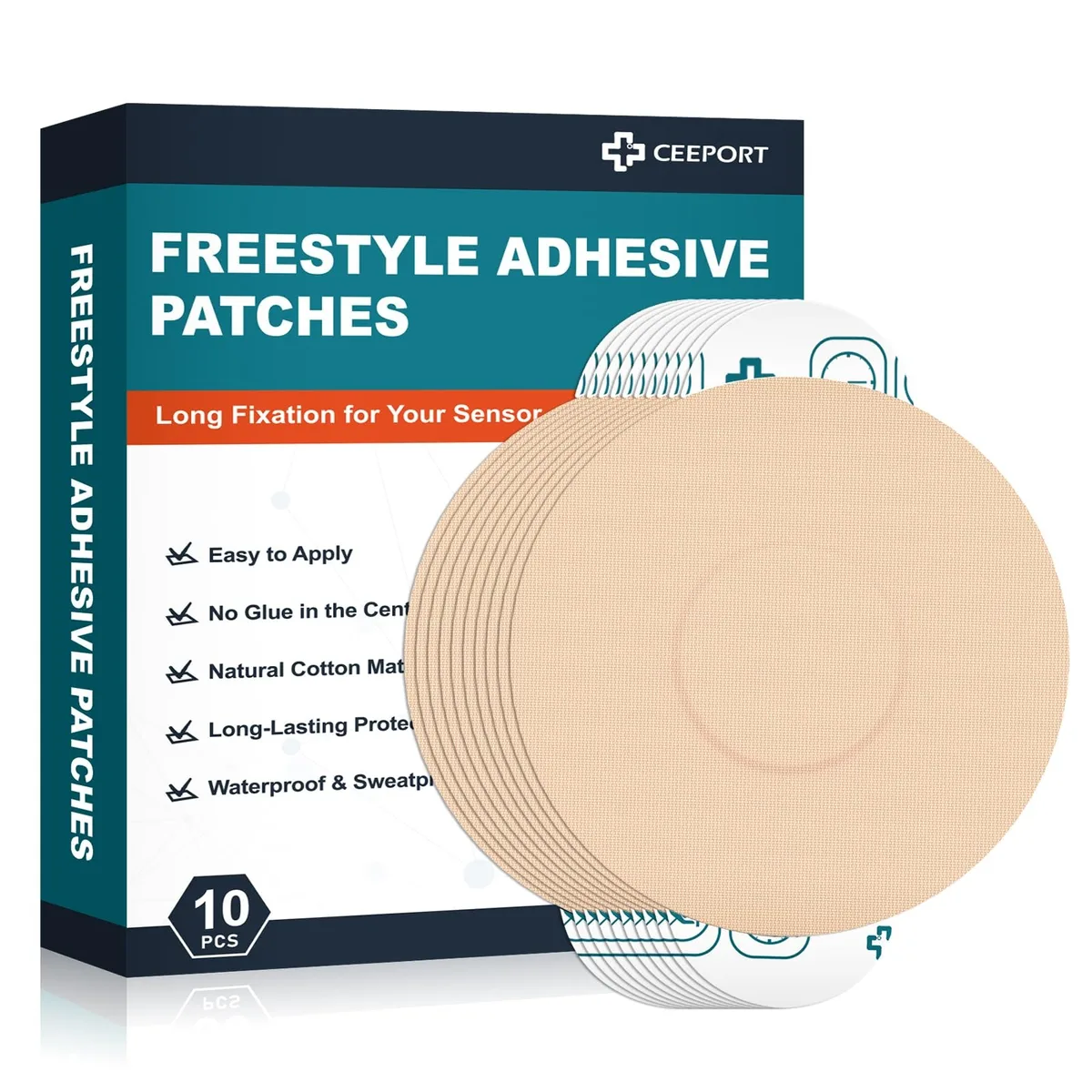  Ceeport Freestyle Sensor Adhesive Patches 10 Pack Tan — product photo