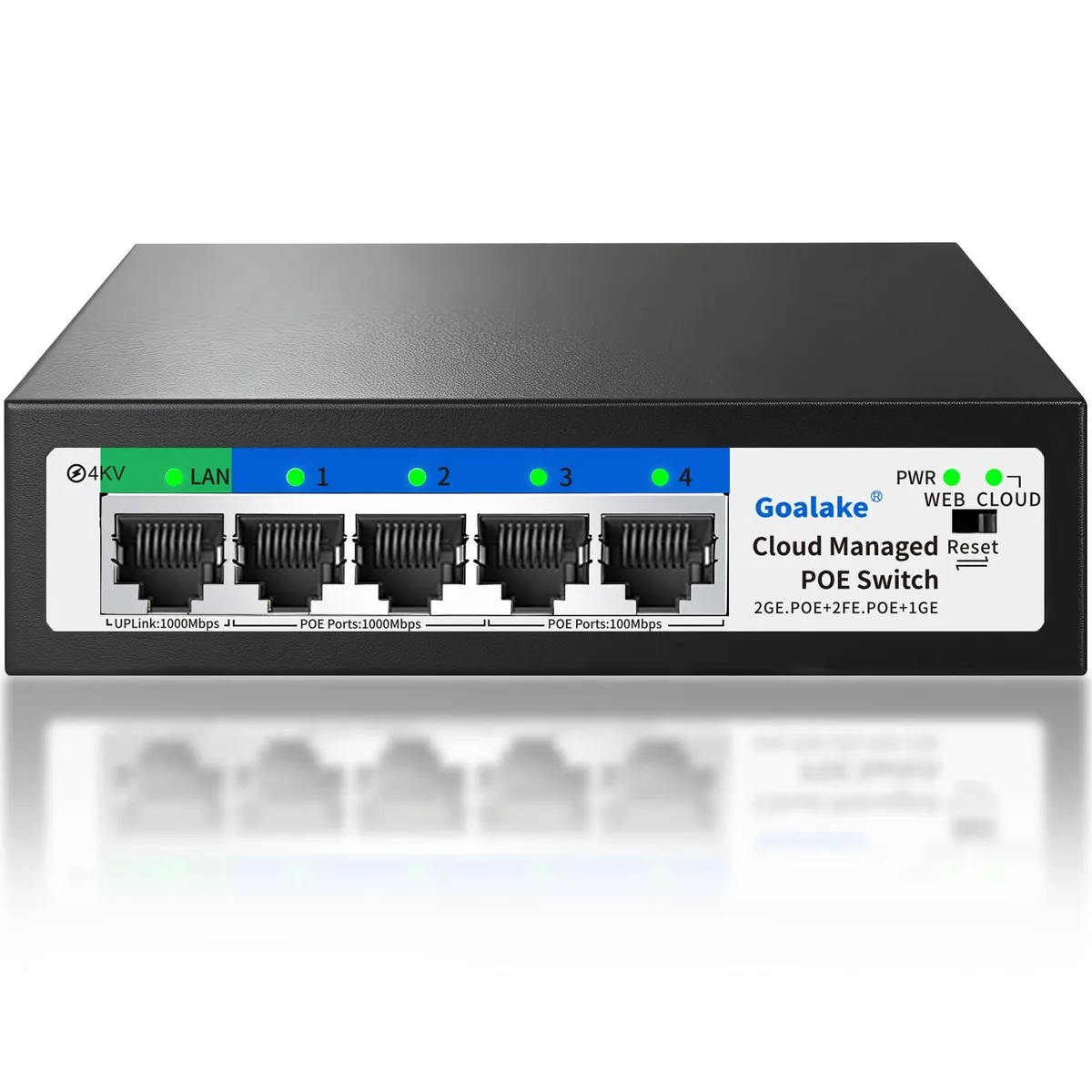 Goalake 5-Port PoE Switch 4 PoE + 1 Uplink 52W — product photo