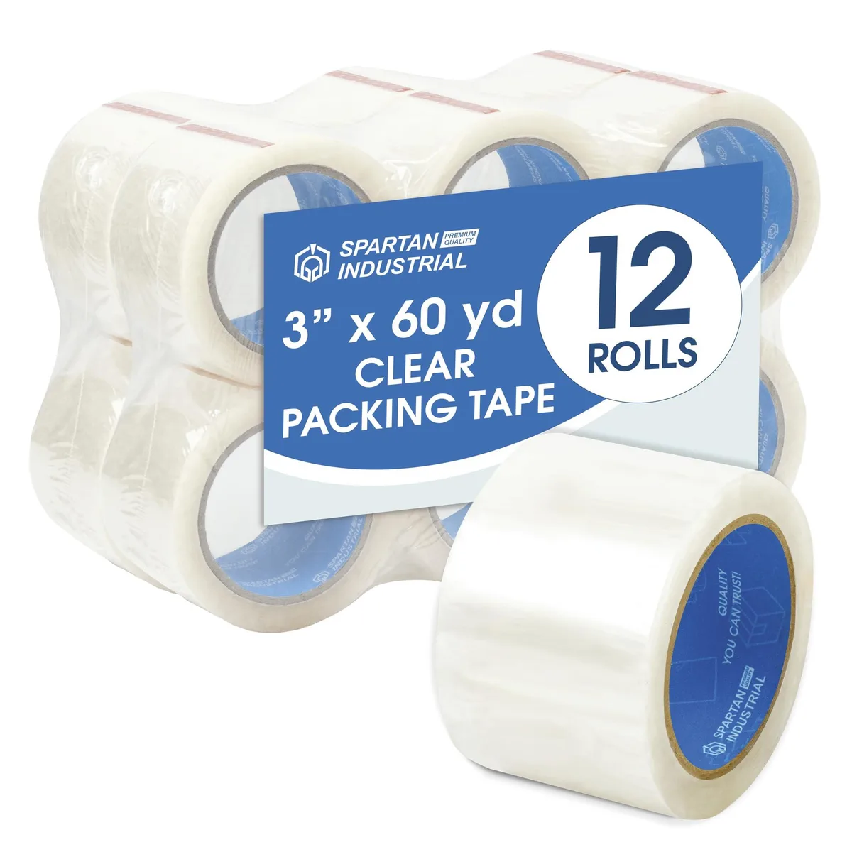  Spartan Industrial Clear Packing Tape 3" x 60 yd 12 Pack 2.7 Mil — product photo