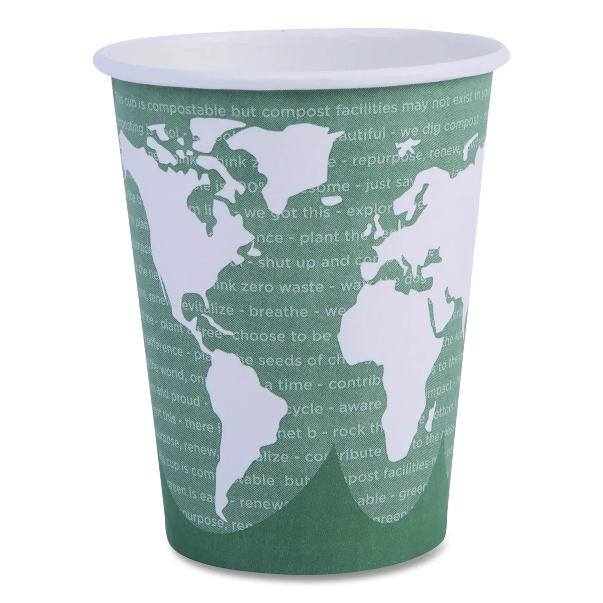 Eco-Products Eco-Products World Art Compostable Hot Cups 12oz 1000Ct Sage — product photo