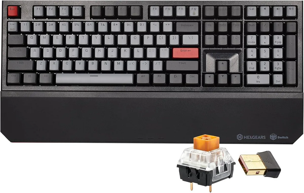 TUKO TUKO Gaming Keyboard 108 Keys 2.4G USB-C Kailh Box 3.0 Dark — product photo