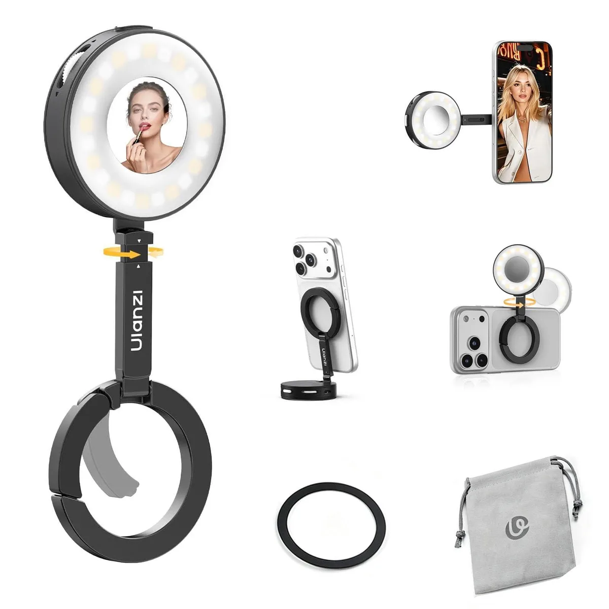 ULANZI ML05 Magnetic Selfie Ring Light 2500K-9000K CRI97 600mAh 75min — product photo