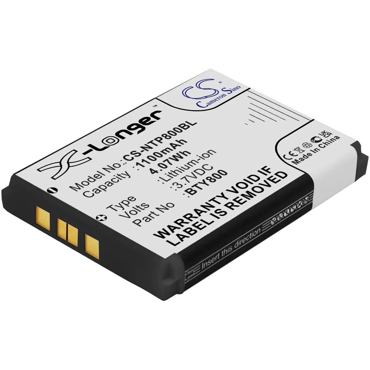 Centenex Electronics Centenex Electronics DS-CS-NTP800BL barcode scanner battery 3.7V 1100mAh Li-ion white — product photo
