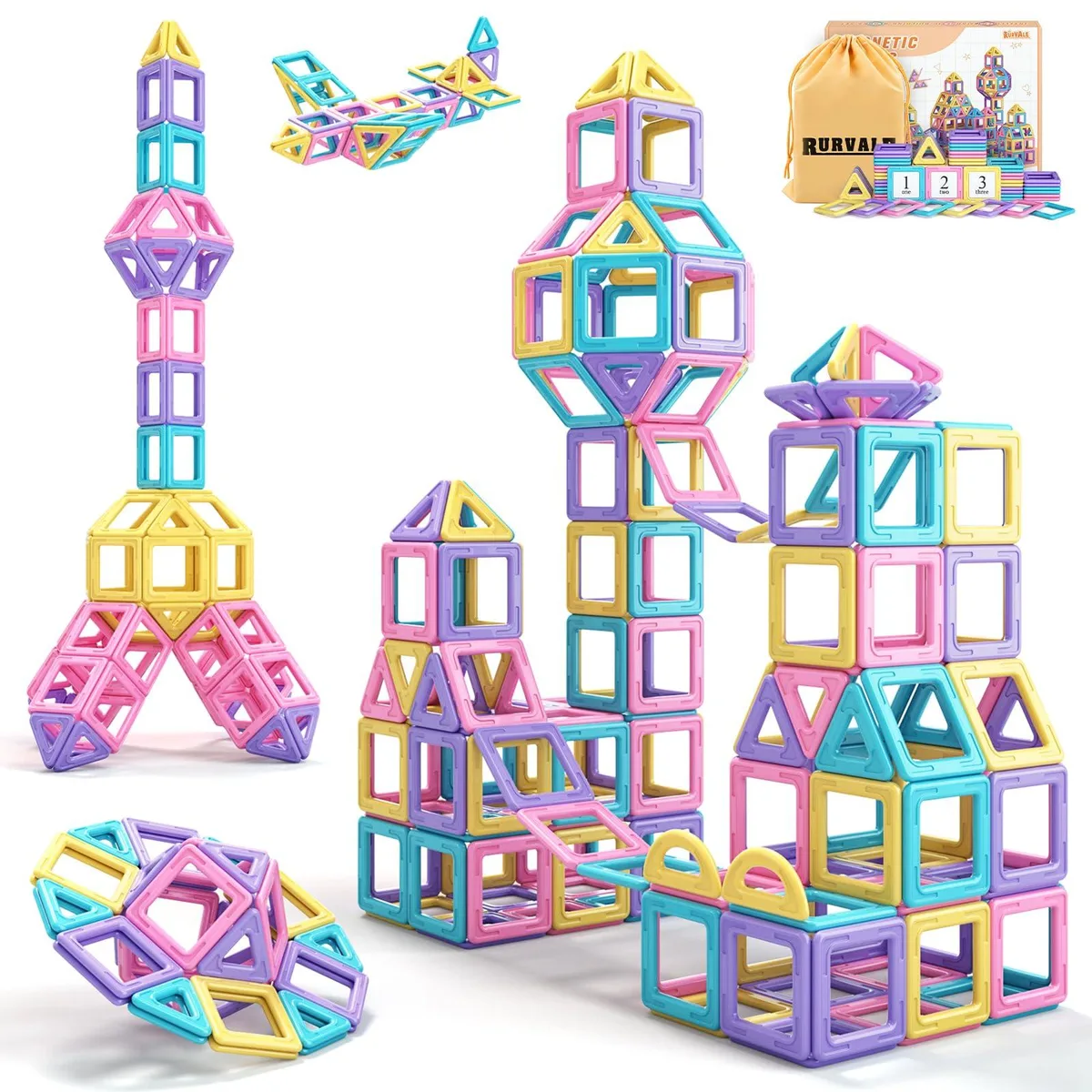  Magnetic Tiles 44pcs STEM Montessori Educational Toy — product photo