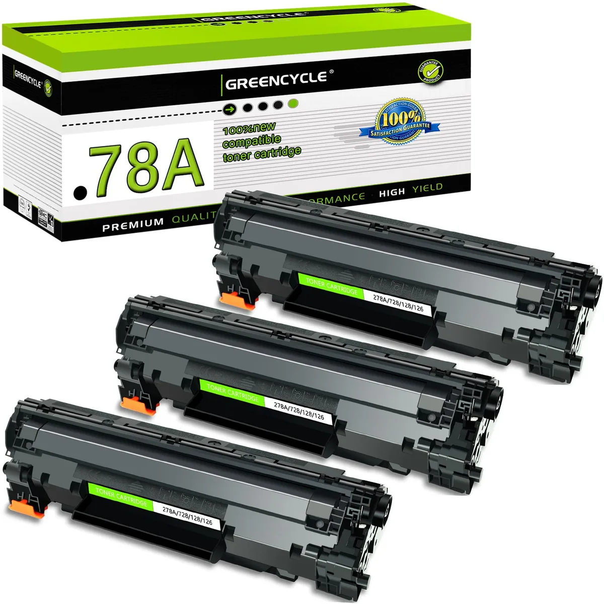GREENCYCLE GREENCYCLE 78A Black Toner Cartridge 3-Pack 2100 Pages — product photo