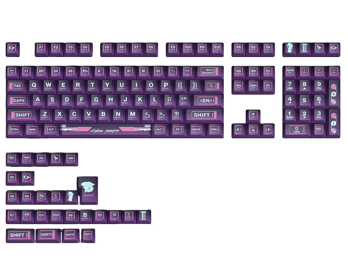 Womier Womier Typehaven ERA75 135-Key PBT Cherry Profile Keycaps Purple — product photo