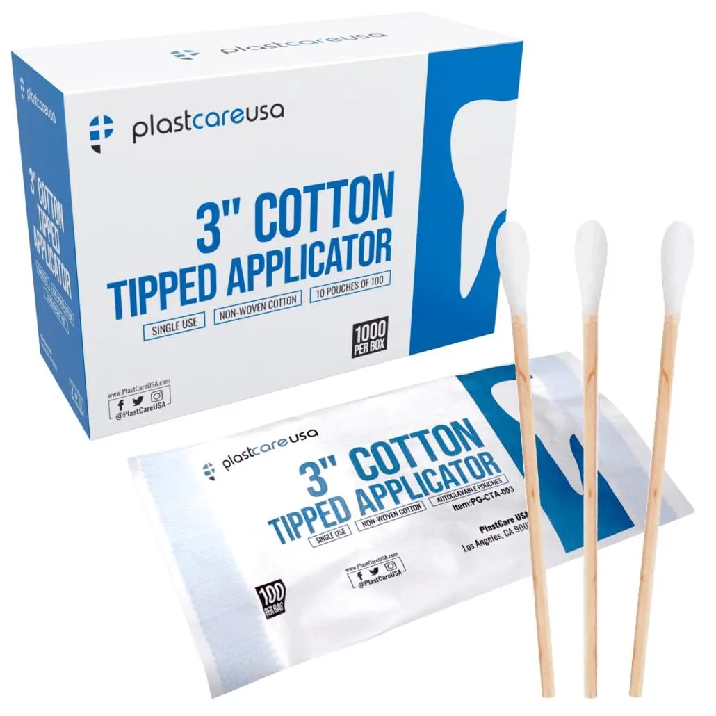  Cotton Tipped Applicators 3 Inch Non Sterile 1000 Pack — product photo