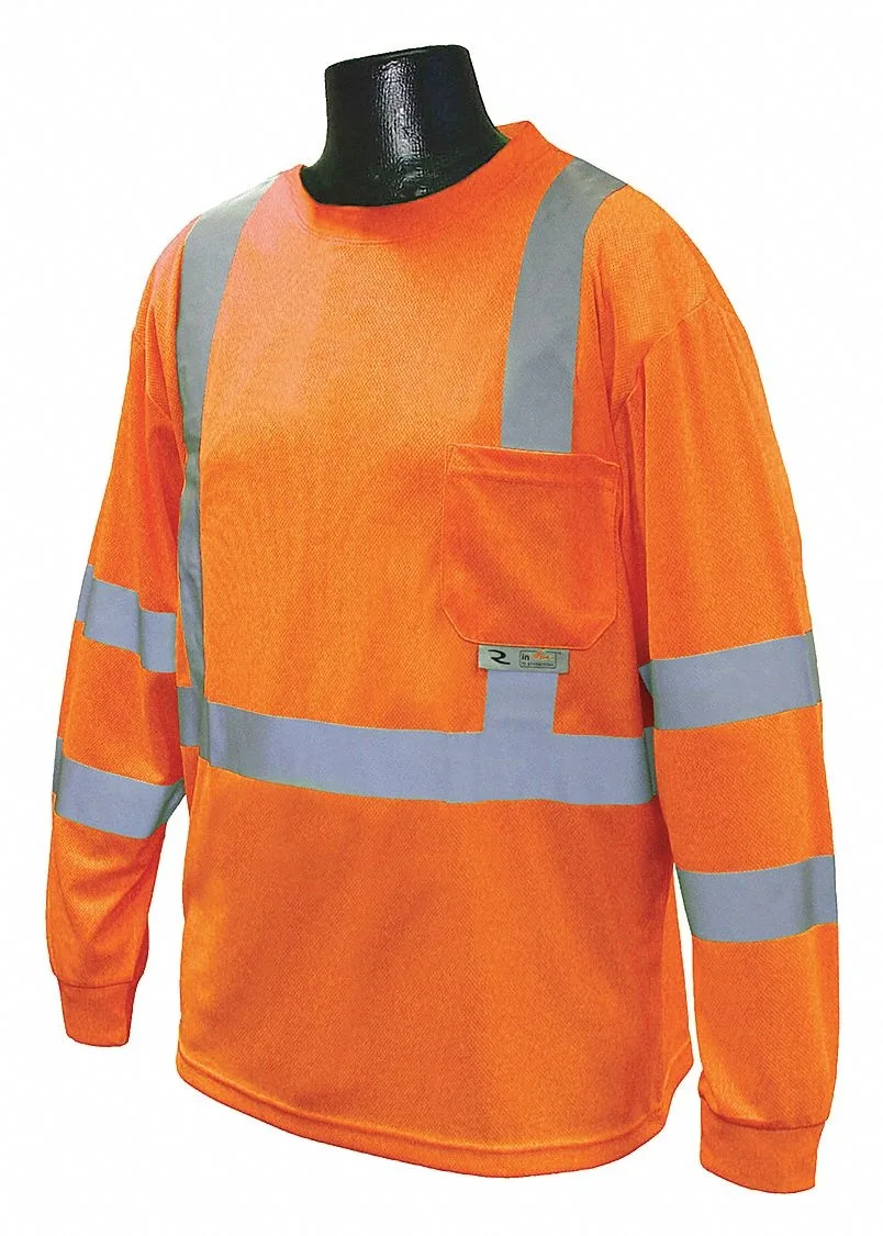 RADIANS RADIANS Hi-Visibility Orange Polyester Long Sleeve Shirt XL ANSI Class 2 personal protective equipment — product photo