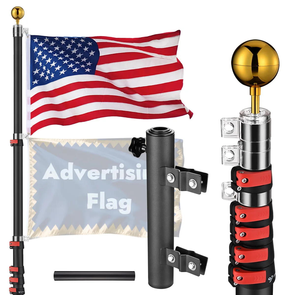 Yescom USA, Inc. Yescom USA, Inc. 22FLP001-L20-06 20ft Telescoping Flag Pole — product photo