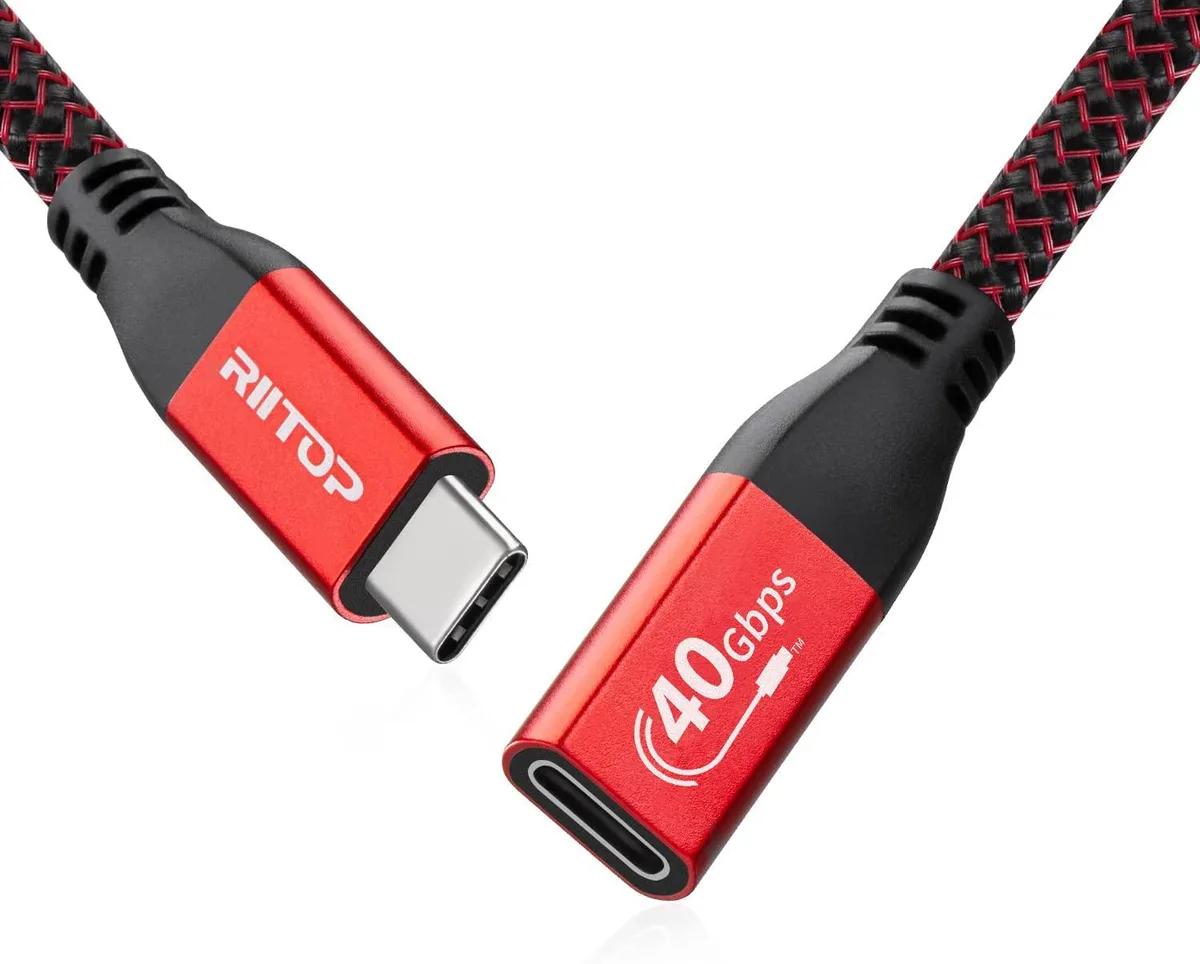 RIITOP RIITOP USB4 Extension Cable 1ft 40Gbps Red — product photo