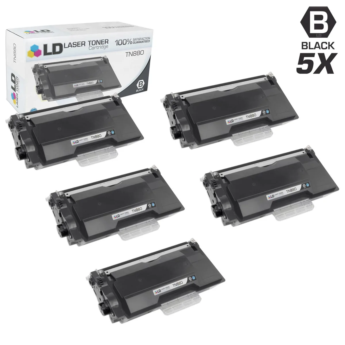LD Products LD Products Compatible Brother TN880 Super High Yield 5-Pack Black Ink Cartridges — product photo