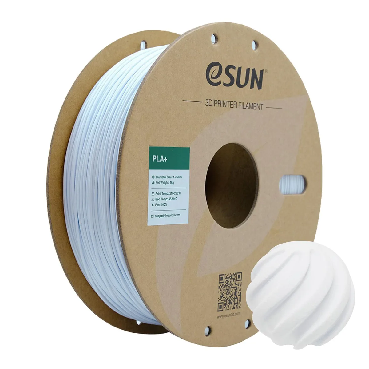 eSUN eSUN PLA+ Filament 1.75mm 1KG Cold White — product photo