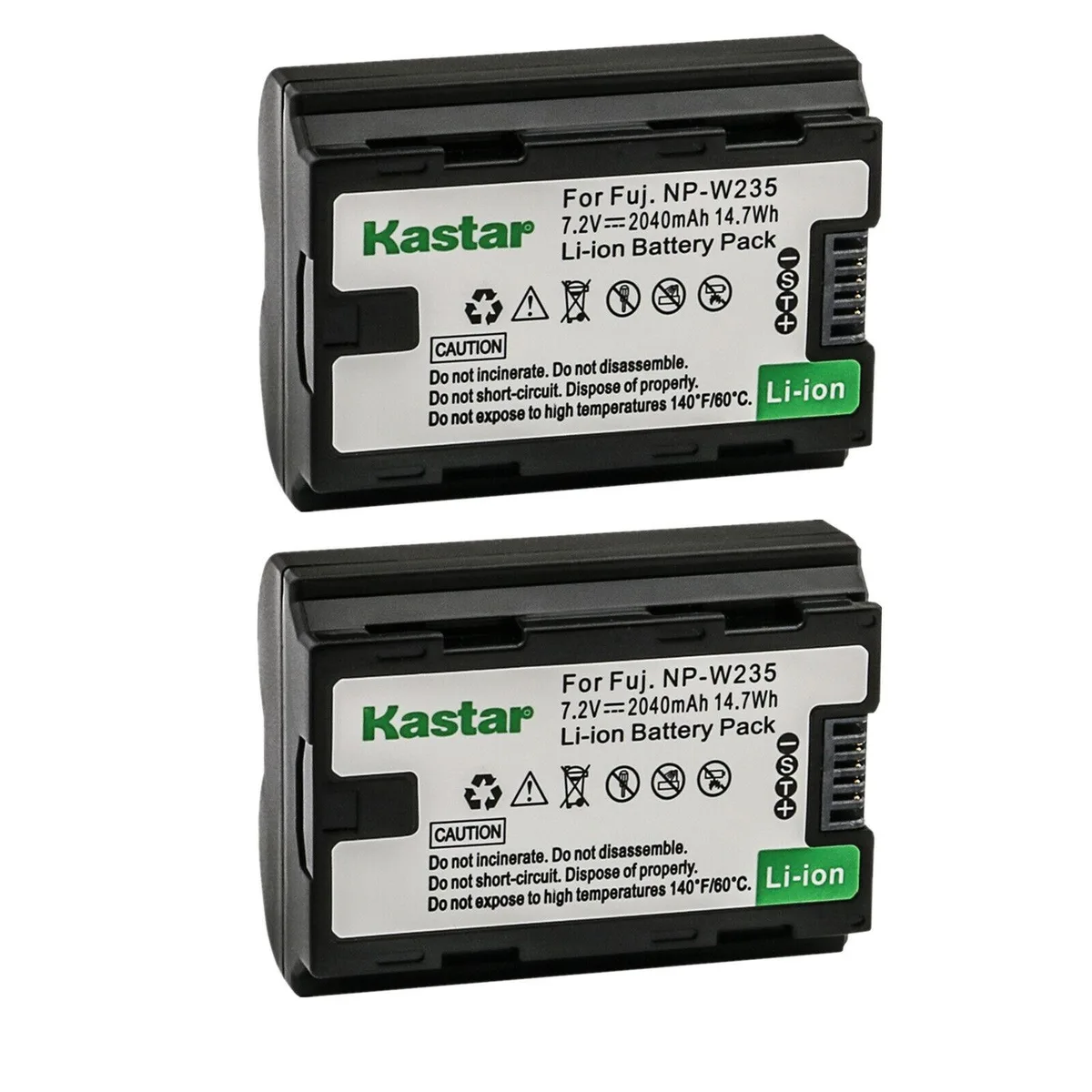 Kastar Kastar NP-W235 2-Pack Li-Ion Camera Battery 2040mAh 7.2V 14.7Wh — product photo