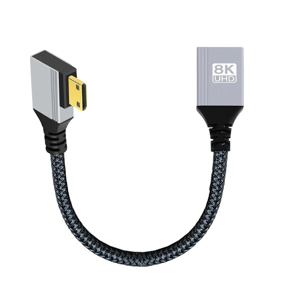 Fervit Fervit 8K Mini HDMI 2.1 Male 90 Degree to HDMI Female Extension Cable — product photo
