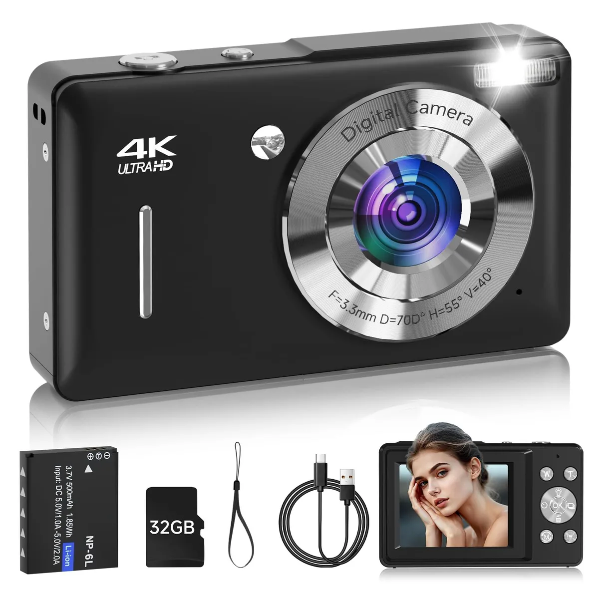  SMARTKLIK DC228 44MP 16x Zoom 32GB Card Black — product photo