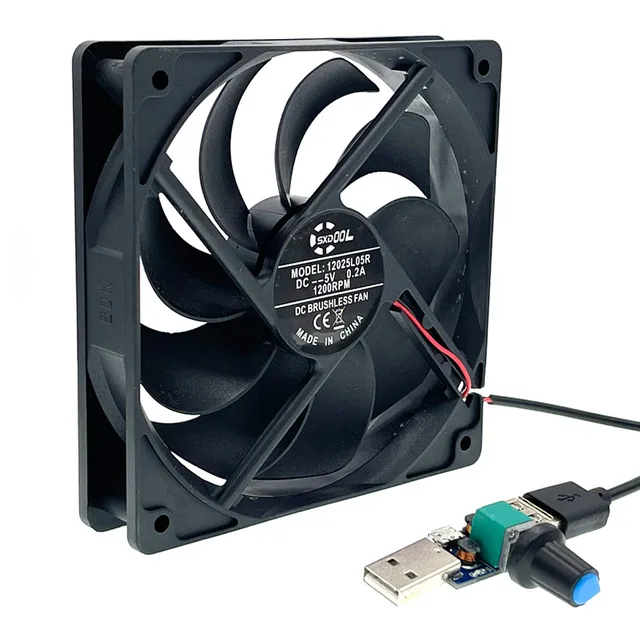 SXDOOL SXDOOL 12025L05R 120mm USB case fan with governor — product photo