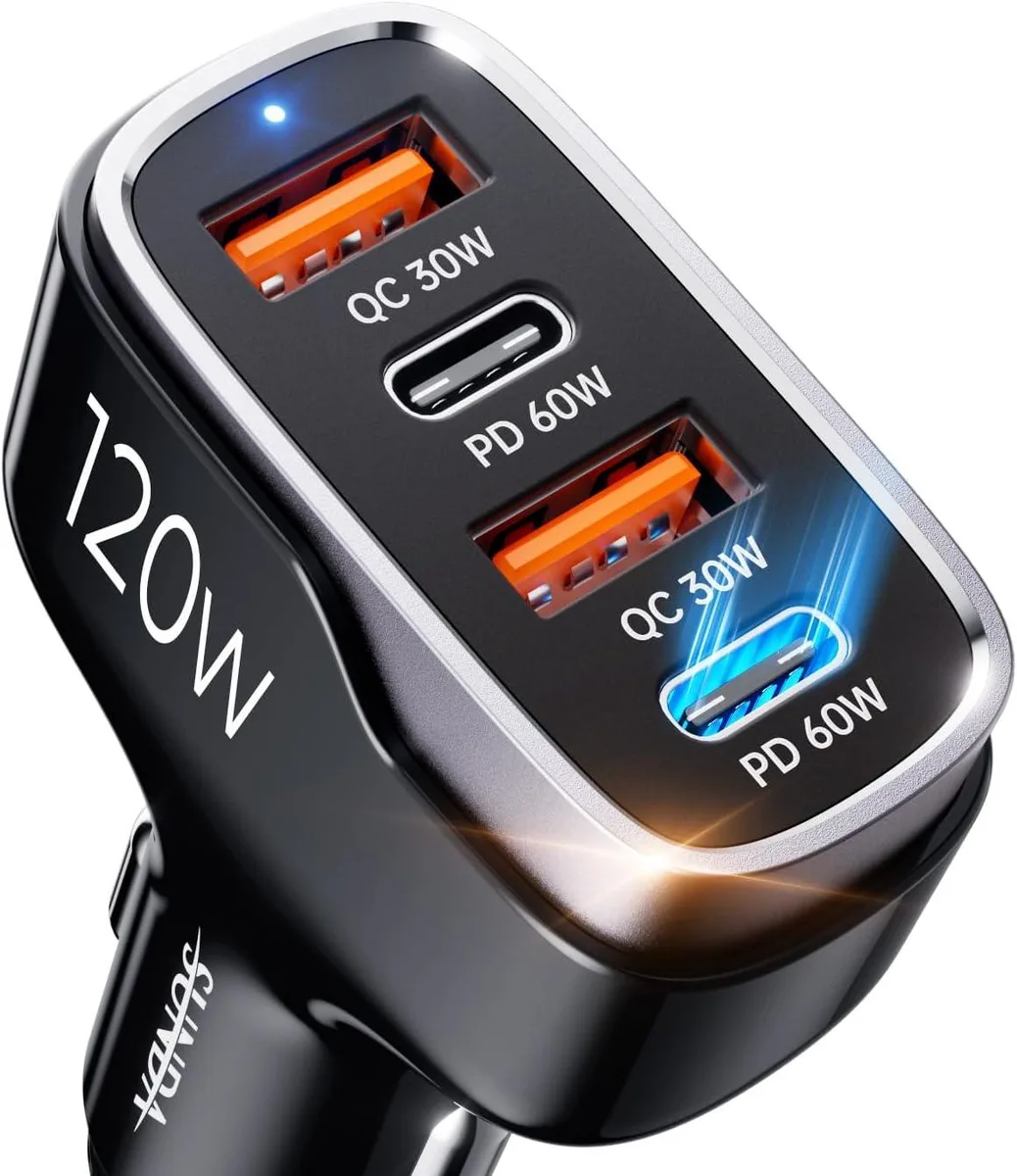 Leelbox Leelbox 120W 4-Port USB-C Car Charger PD 60W PPS 60W QC 3.0 — product photo