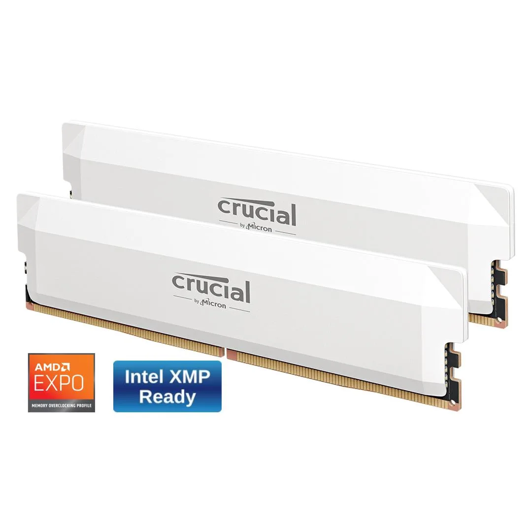 Crucial Crucial CP2K32G60C40U5W 64GB (2x32GB) DDR5 6000 CL40 desktop RAM — product photo