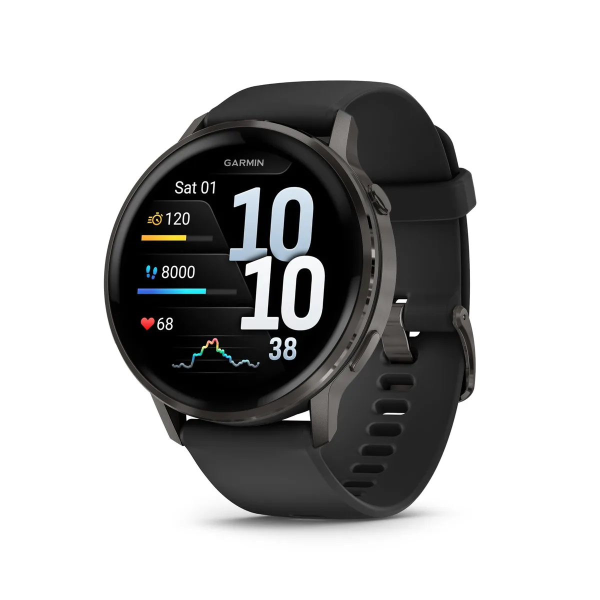 Garmin Garmin Venu 4 45mm Slate Black Silicone Band Smartwatch — product photo