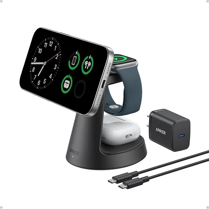 Anker Anker MagGo B25M4 3-in-1 Wireless Charger 15W Qi2 Black — product photo