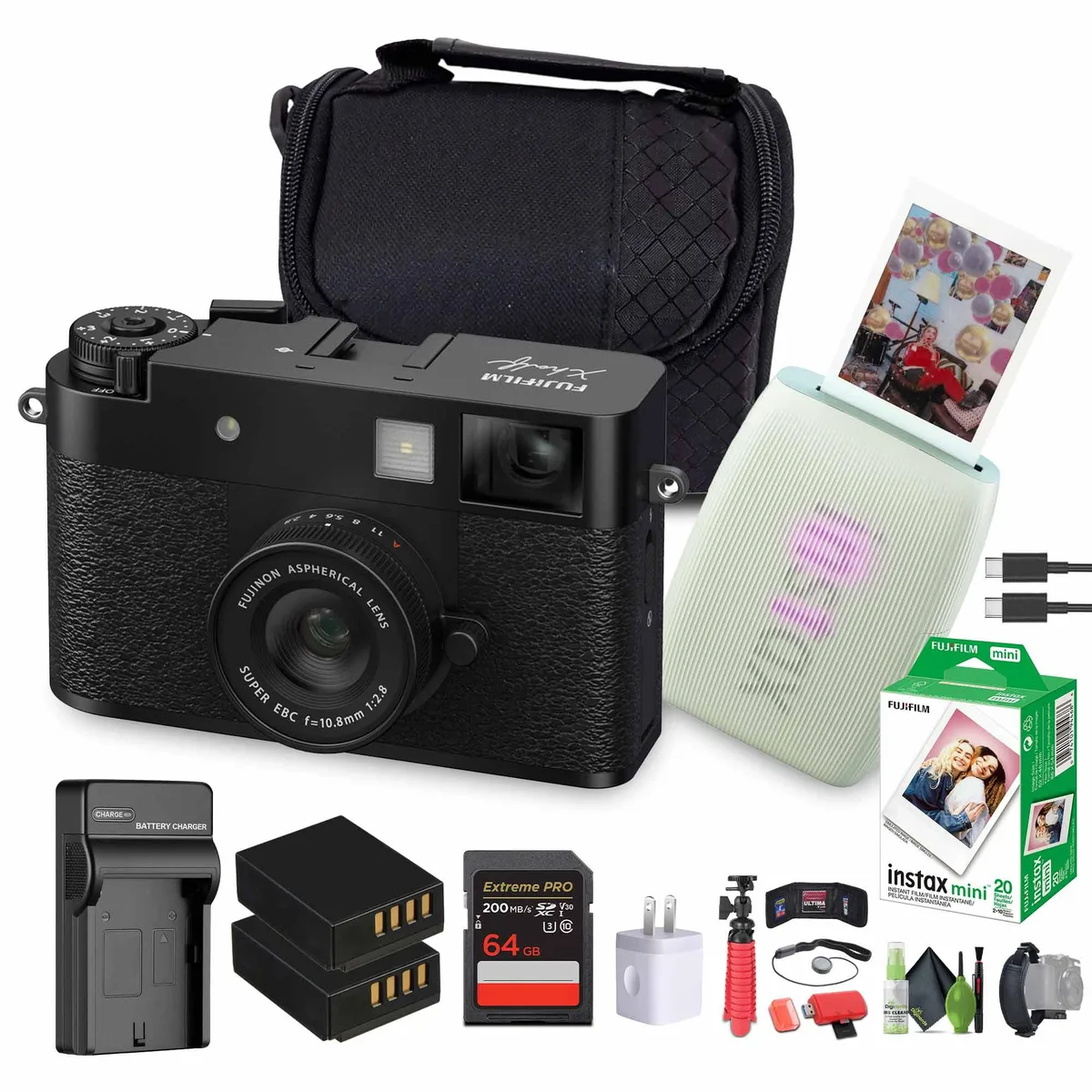 FUJIFILM FUJIFILM X half Camera Kit Black with MINI LINK 3 Sage Green — product photo