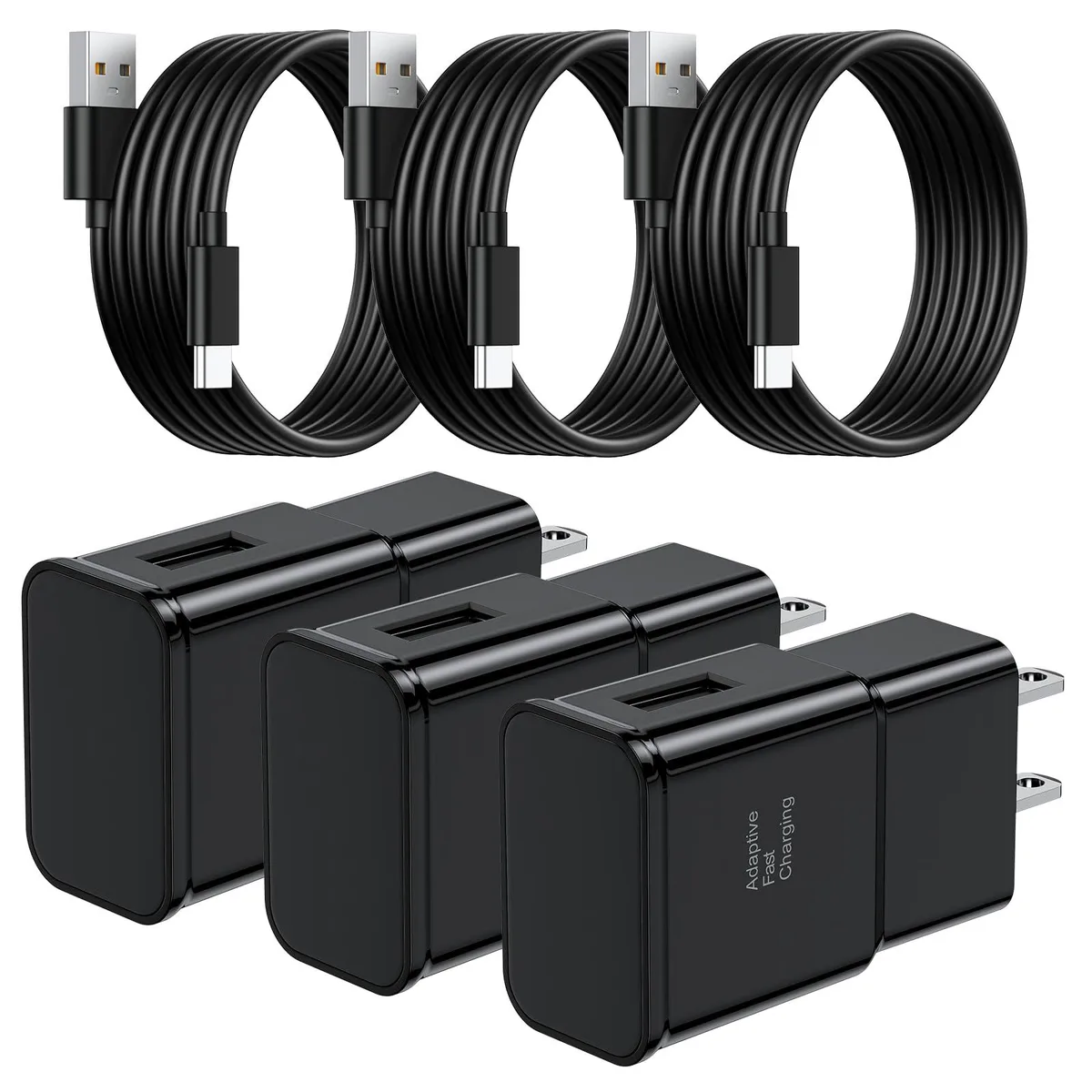 No Sew No Sew 3 Pack USB-C Fast Charger 15W 6ft Cable — product photo