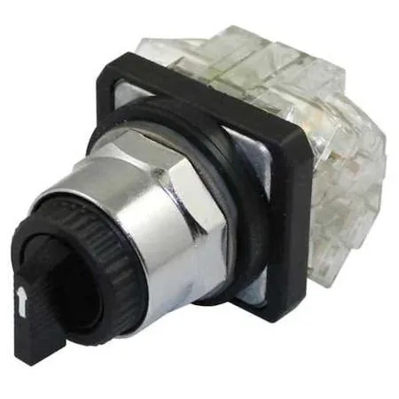 Dayton 30 mm three-position selector switch, black lever with silver bezel