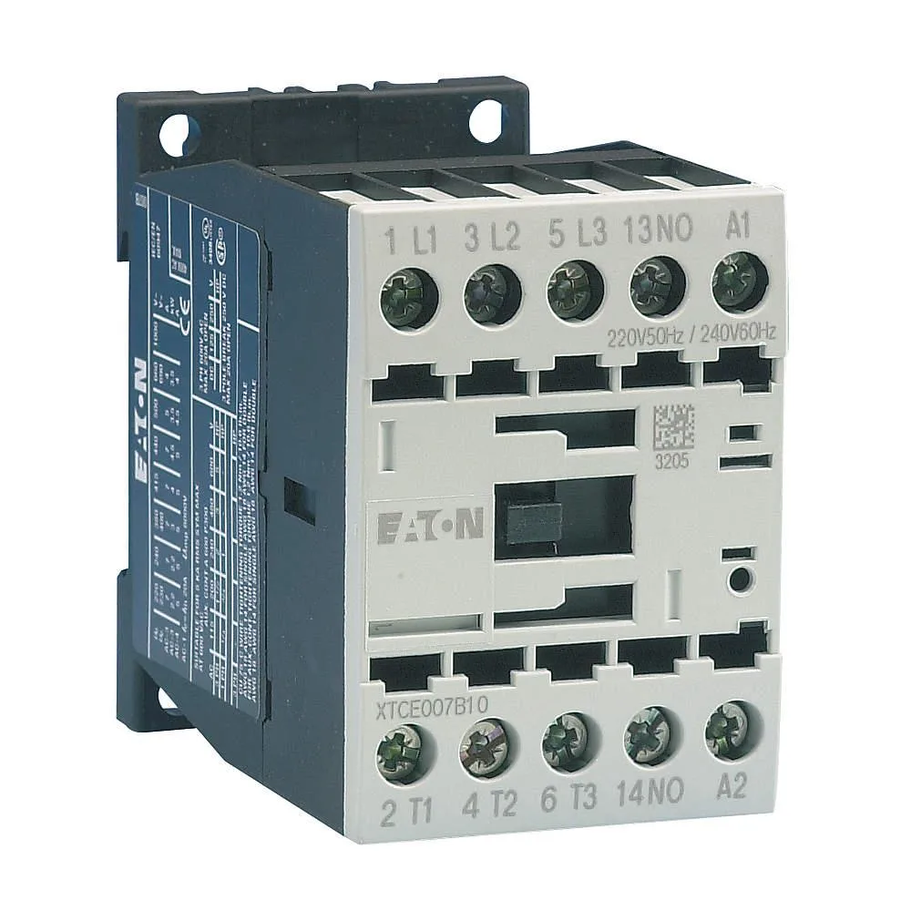Eaton Eaton XTCE009B10E IEC Magnetic Contactor 9 A 208 V AC 3 Poles Non-Reversing 1NO Auxiliary Screw Terminals — product photo