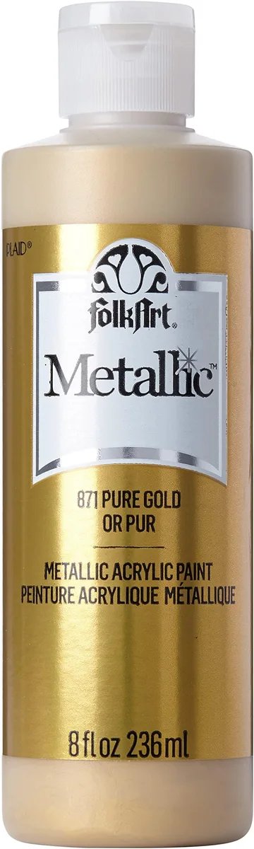 None Continuous None Continuous FolkArt Acrylic Paint 871 Pure Gold 8.0 oz — product photo