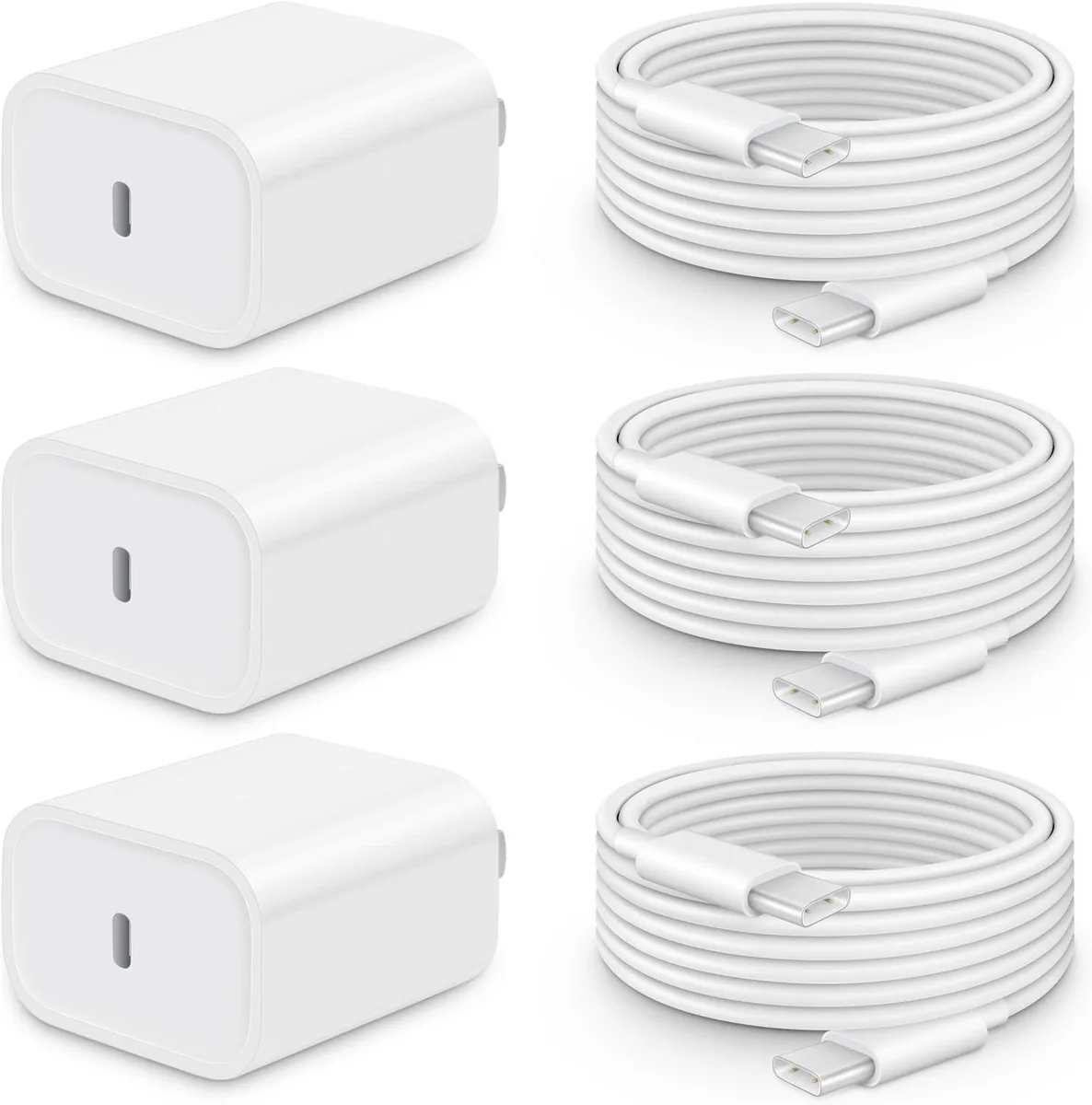 ONITOON ONITOON 20W USB-C Wall Charger Kit with 6ft Cables — 3 Pack — product photo