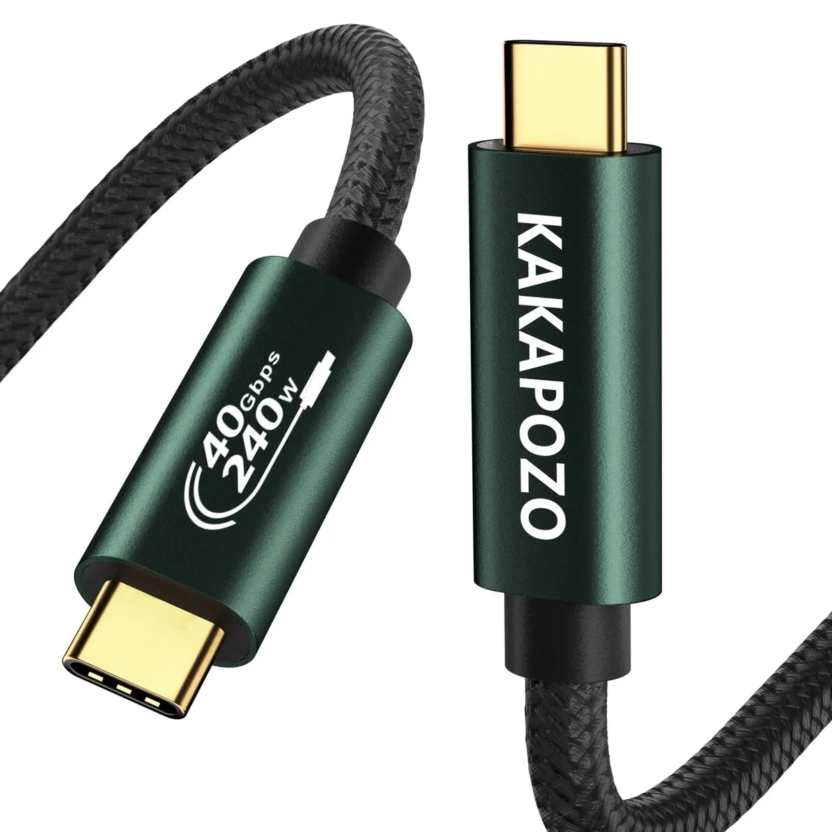 No Sew No Sew USB 4 Display Cable Thunderbolt 4 3.3FT Dark Green — product photo