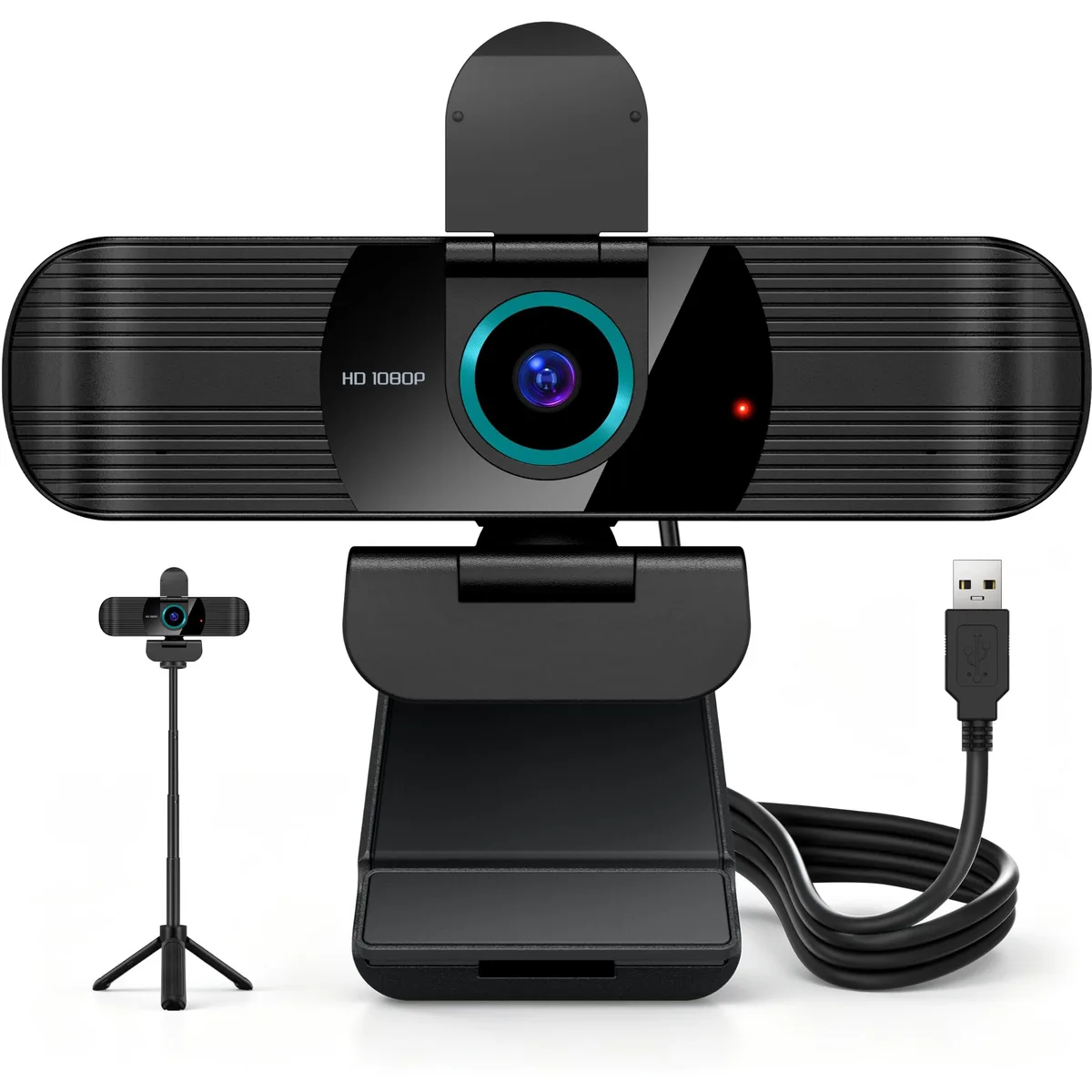  RUWBY W01-USB A 1080p 30fps USB-A webcam with tripod — product photo