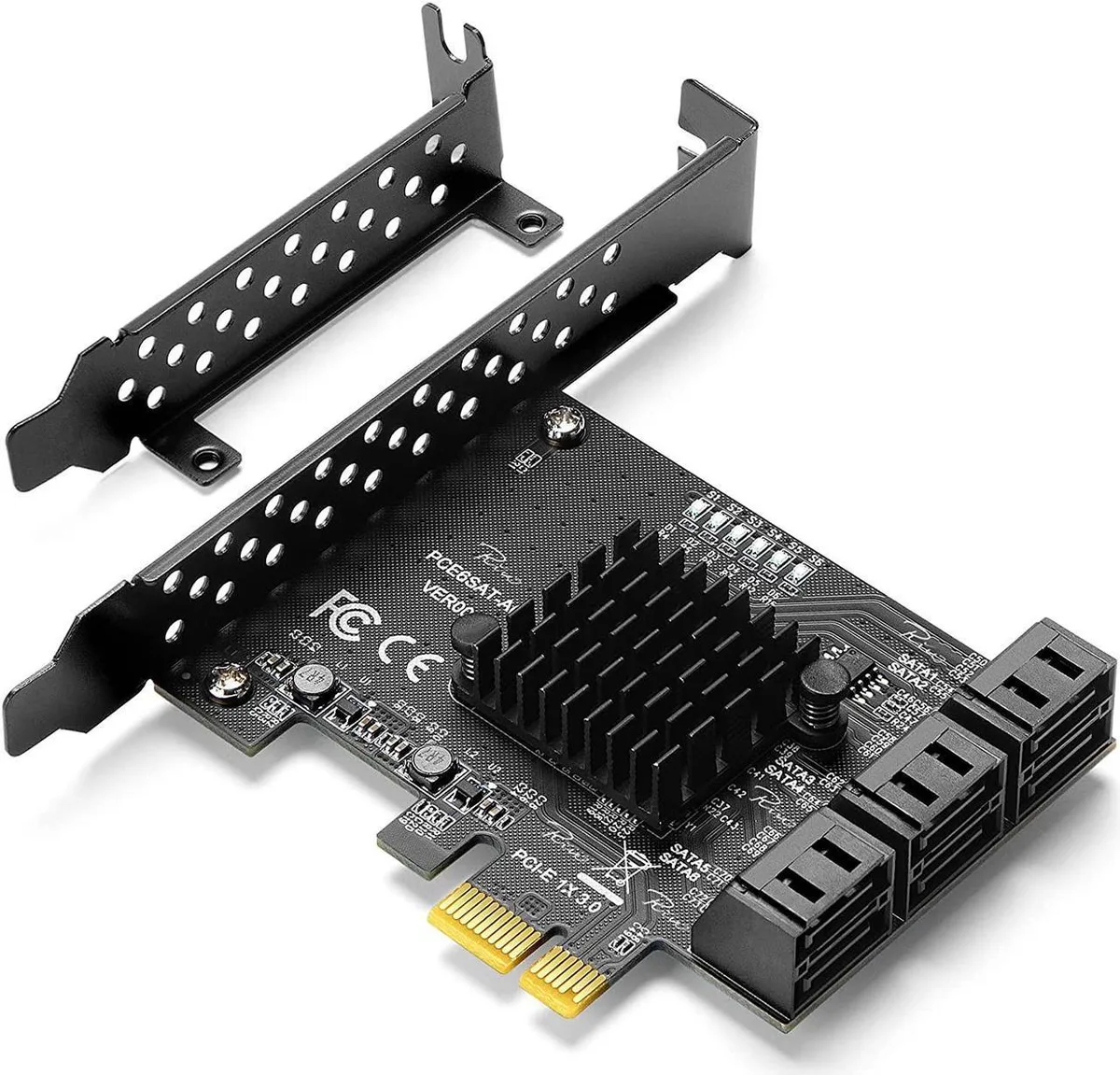 Vszerda Vszerda PCIe SATA 6 Port Expansion Card Low Profile Bracket — product photo