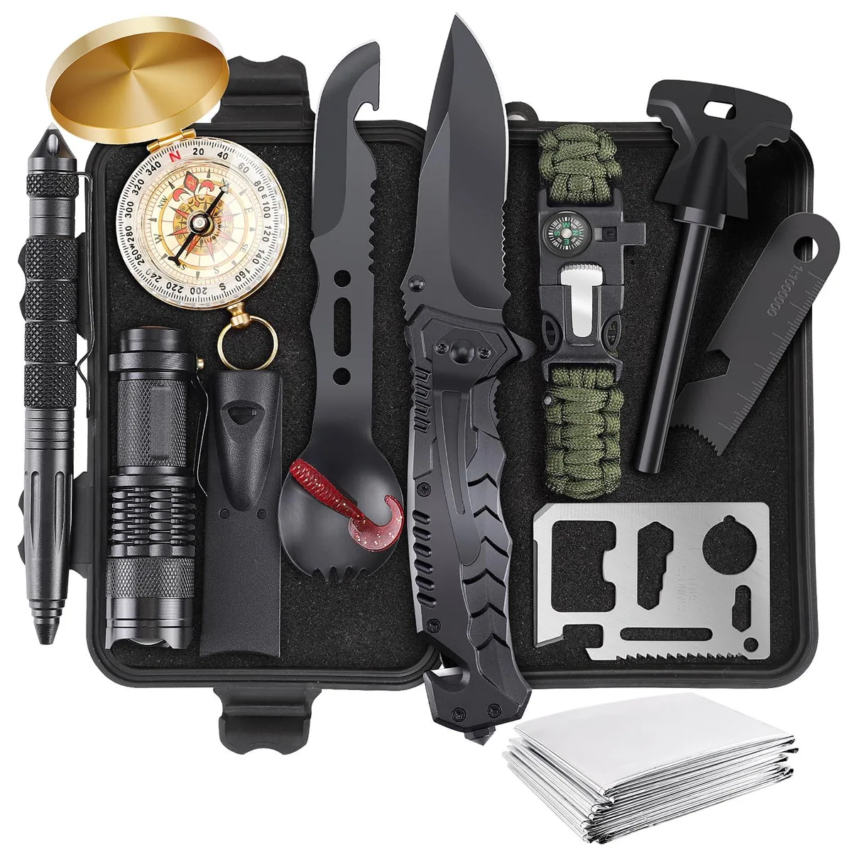  Abpir 13 in 1 Survival Kit Black 6.8072 x 14.7066 x 19.8882 cm 0.549 kg — product photo