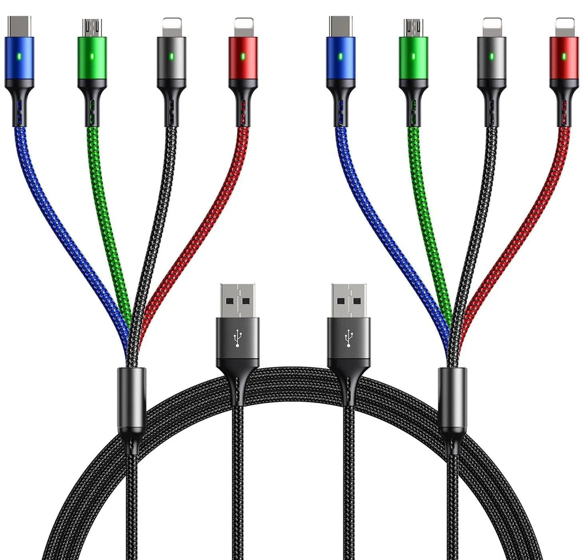Miimall Miimall Multi Charging Cable 10ft 2Pack Braided 4 in 1 — product photo