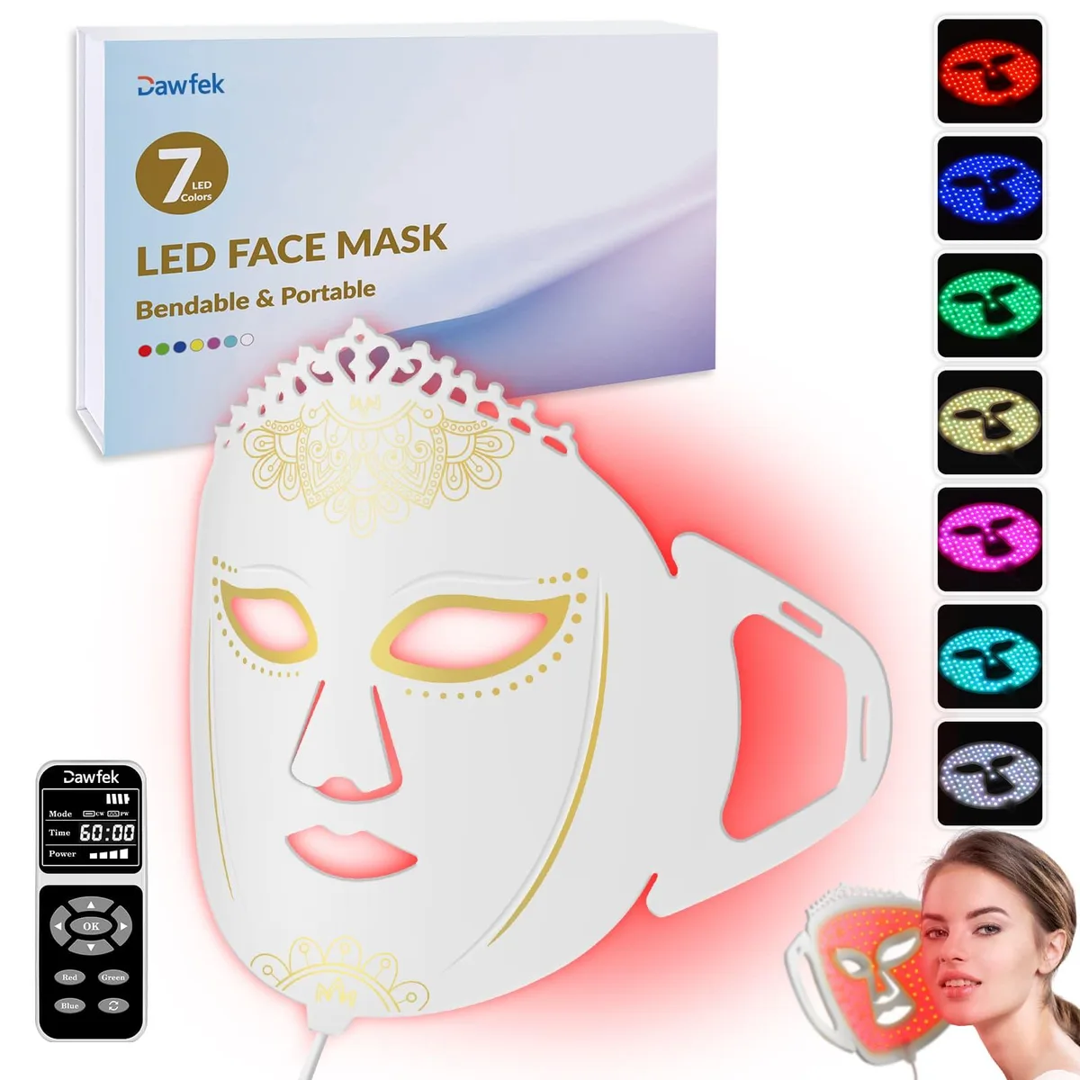 ZJZK ZJZK 7-Color LED Face Mask 360 Chips White — product photo