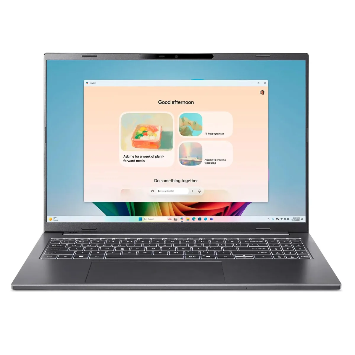 Acer America Acer Aspire 16 AI laptop Intel Core Ultra 9 288V 32GB 4TB 16 WUXGA 120Hz touchscreen Grey — product photo